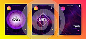 Electronic Music Posters with Sound Amplitude.