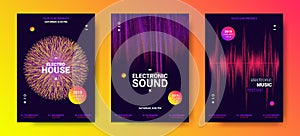 Electronic Music Posters with Sound Amplitude.