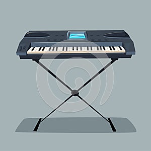 Electronic music Synthesizer instrument. Cartoon vector illustration