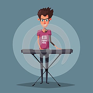 Electronic music Synthesizer instrument. Cartoon vector illustration