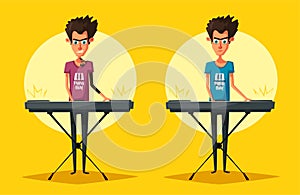 Electronic music Synthesizer instrument. Cartoon vector illustration