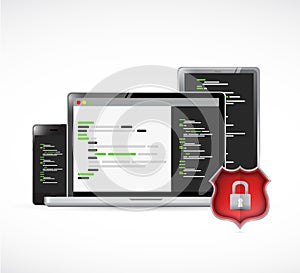 electronic network security concept illustration
