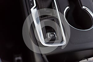 Electronic parking brake EPB button in a modern car