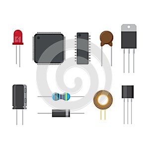 Electronic part flat icon design, vector