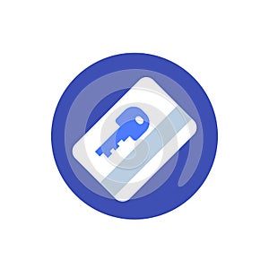 electronic pass, card key vector icon