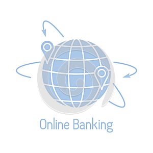 Electronic payment, internet finance. Earth