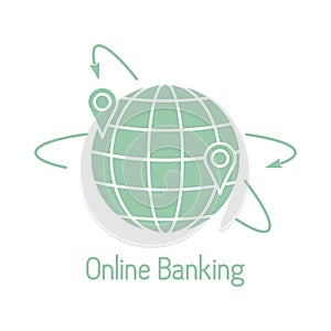 Electronic payment, internet finance. Earth