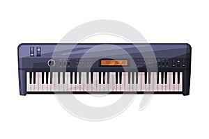 Electronic Piano Keyboard Musical Instrument Flat Style Vector Illustration on White Background