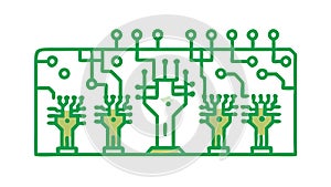 Electronic Processor Unit, Computer Hardware, Data Microchip, vector design Generative AI