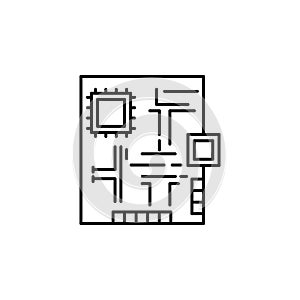 electronic, protoboard icon. Element of robotics engineering for mobile concept and web apps icon. Thin line icon for website