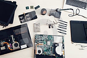 Electronic repair shop, engineer workplace