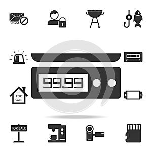 Electronic scales for products icon. Detailed set of web icons. Premium quality graphic design. One of the collection icons for we