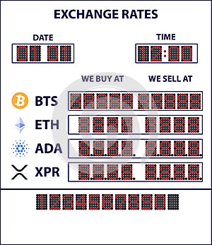 Electronic scoreboard for the exchange cryptocurrencies