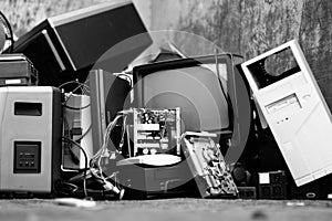 Electronic scrap waste raee rhos old things