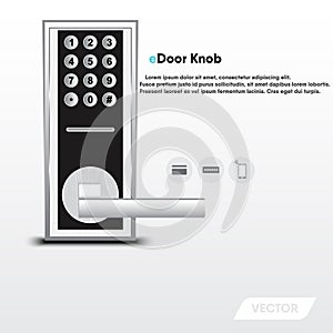 Electronic security door knob, Modern design, Vector, Illustration