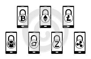 Electronic security lock in a smartphone ,vector icon. vector disign.