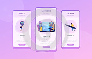 Electronic signature app interface template.