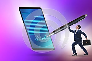 Electronic signature concept in the business