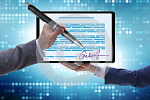 Electronic signature concept in the business