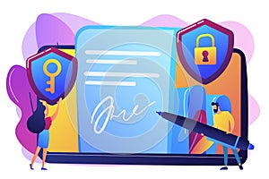 Electronic signature concept vector illustration.