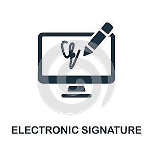 Electronic Signature icon. Monochrome simple Electronic Signature icon for templates, web design and infographics