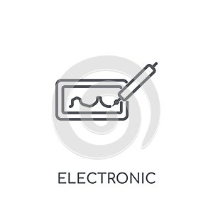 electronic signature linear icon. Modern outline electronic sign