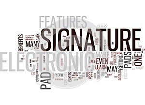 Electronic Signature Pad Word Cloud Concept