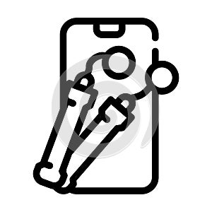 electronic skipping rope gym device line icon vector illustration