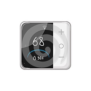 electronic smart thermostat cartoon vector illustration