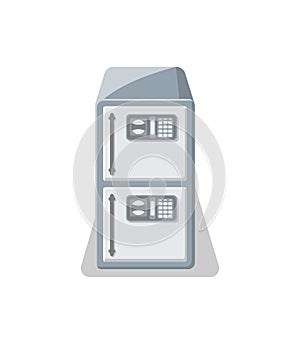 Electronic strongbox icon in flat style