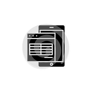 Electronic table black icon concept. Electronic table flat vector symbol, sign, illustration.