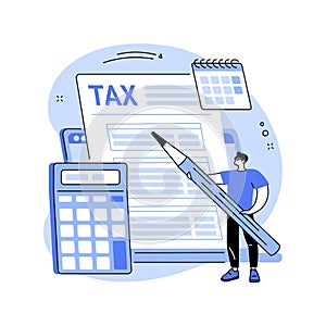 Electronic tax filing abstract concept vector illustration.