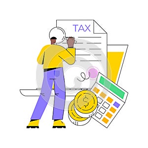 Electronic tax filing abstract concept vector illustration.