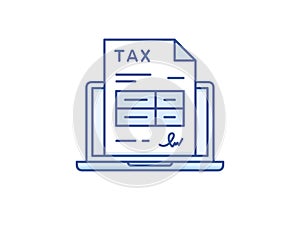 Electronic tax return form vector icon