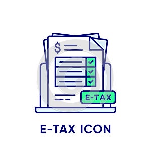 Electronic tax return vector icon