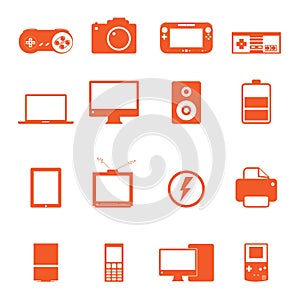 Electronic technology device icon complete collect