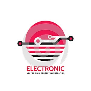 Electronic technology - vector business logo template for corporate identity. Abstract chip sign. Global network, internet tech.