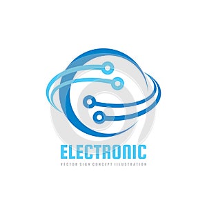 Electronic technology - vector logo template for corporate identity. Abstract global network, internet tech concept illustration.