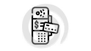 electronic terminal for payment line icon animation