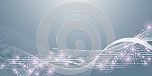 Electronic texture for computer technology, engineering concept illustration. Motherboard computer generated abstract