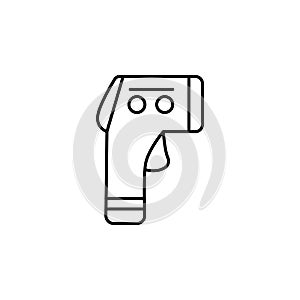 Electronic thermometer flat vector icon in water pack