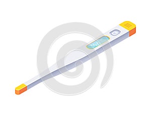Electronic Thermometer Isometric Composition