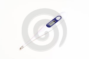 electronic thermometer on white background.device for measuring body temperature