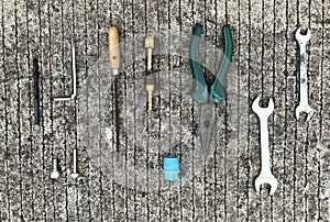 Electronic tools on Cement, background