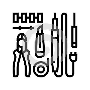 electronic tools electronics line icon vector illustration