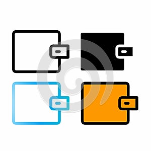 Electronic wallet line icon set