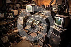 electronic waste collection: old computers and phones