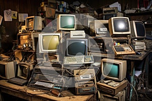 electronic waste collection: old computers and phones