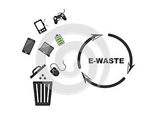 electronic waste illustration vector icon