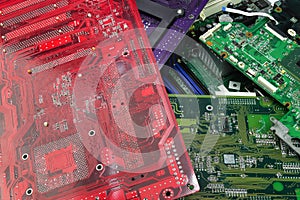 Electronic waste of mainboard computer - old computer circuit boards